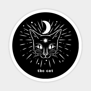 the magician cat tarot card of the magician moon cat Magnet
